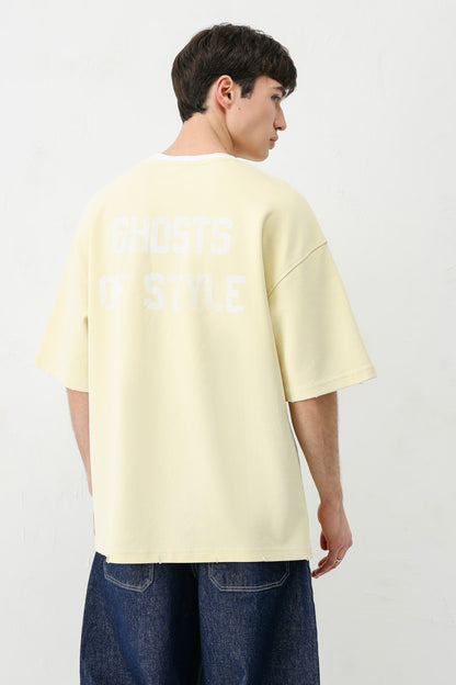 Oversize Bisiklet Yaka 91 Baskılı Tişört