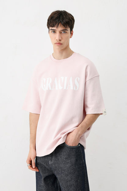 Oversize Gracias Baskılı Tişört