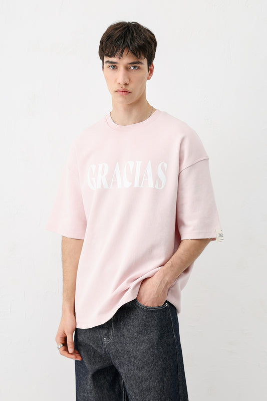 Oversize Gracias Baskılı Tişört