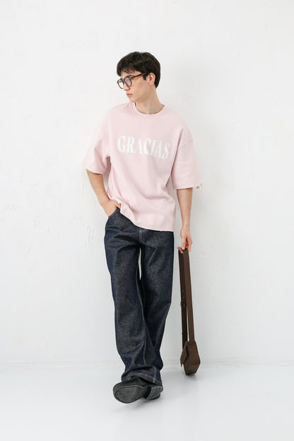 Oversize Gracias Baskılı Tişört