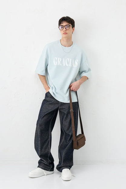 Oversize Gracias Baskılı Tişört