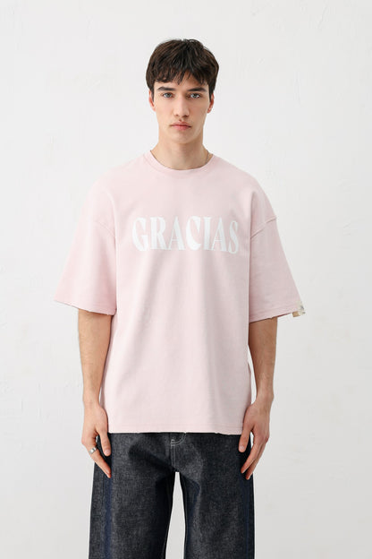 Oversize Gracias Baskılı Tişört