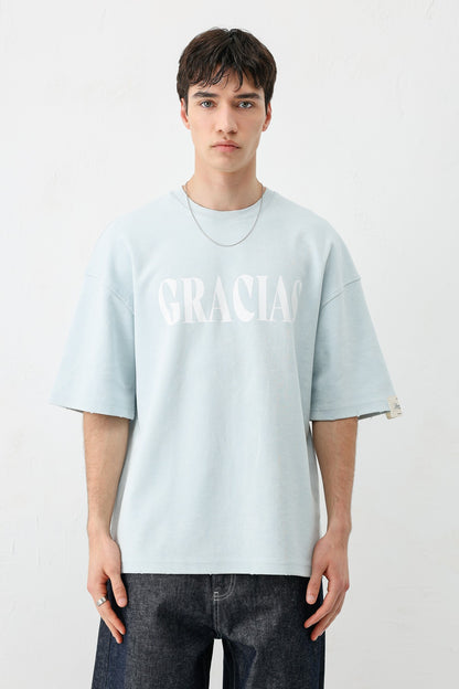 Oversize Gracias Baskılı Tişört