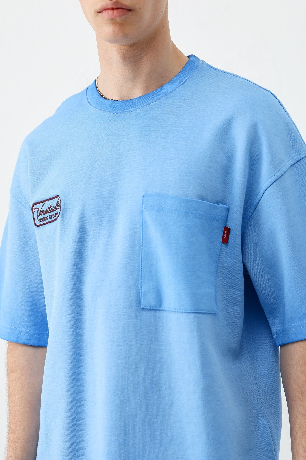 Oversize Baskılı Tişört Saks
