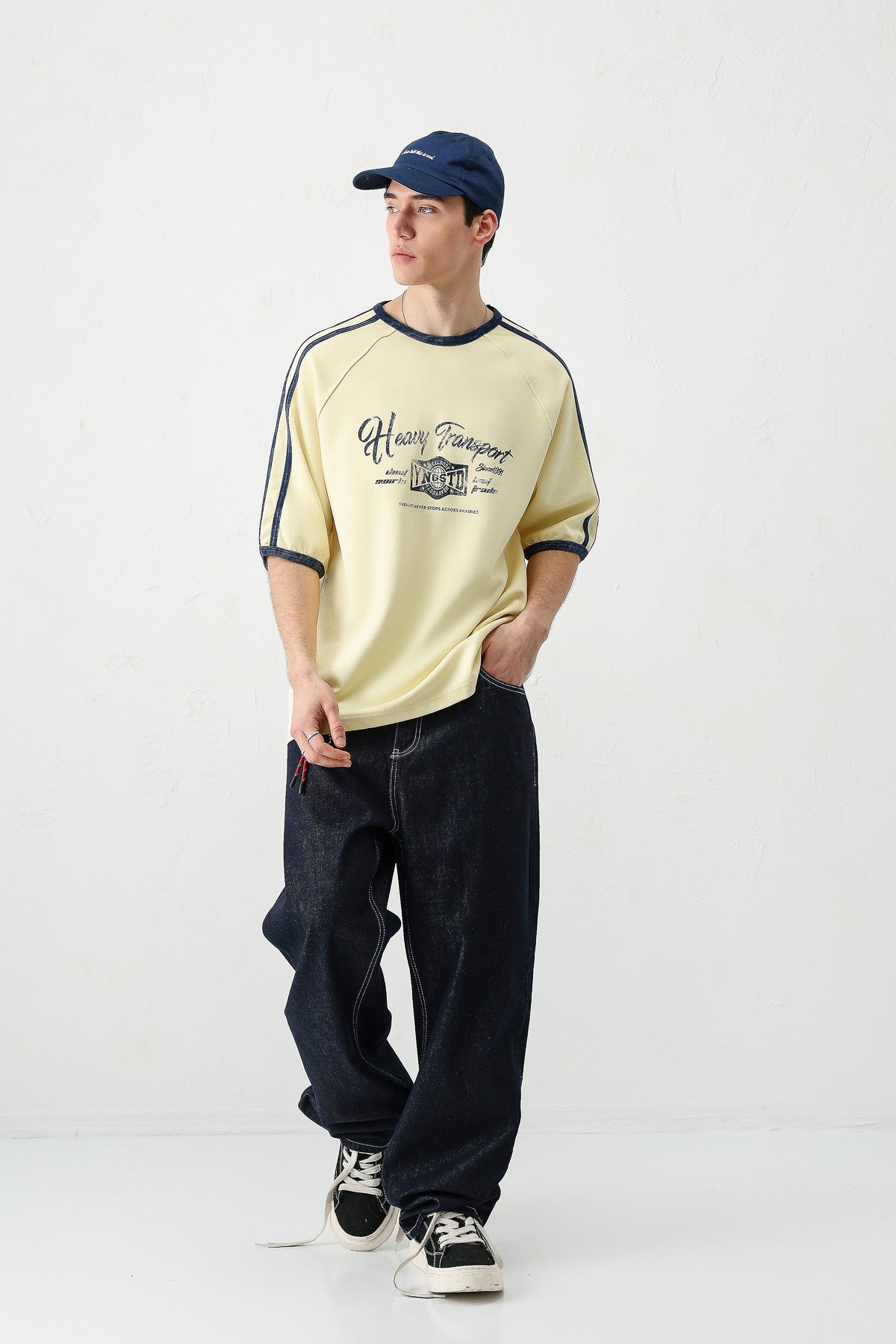 T-SHIRT WASHED REGLAN KOL