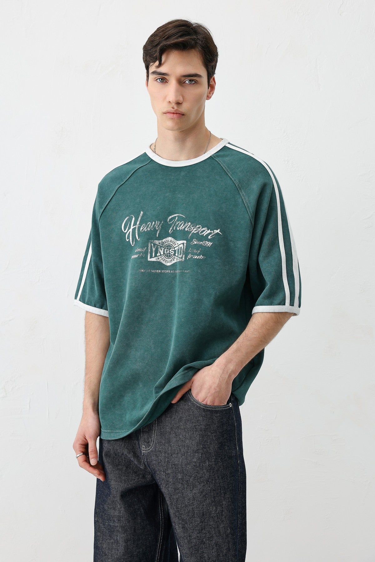 T-SHIRT WASHED REGLAN KOL