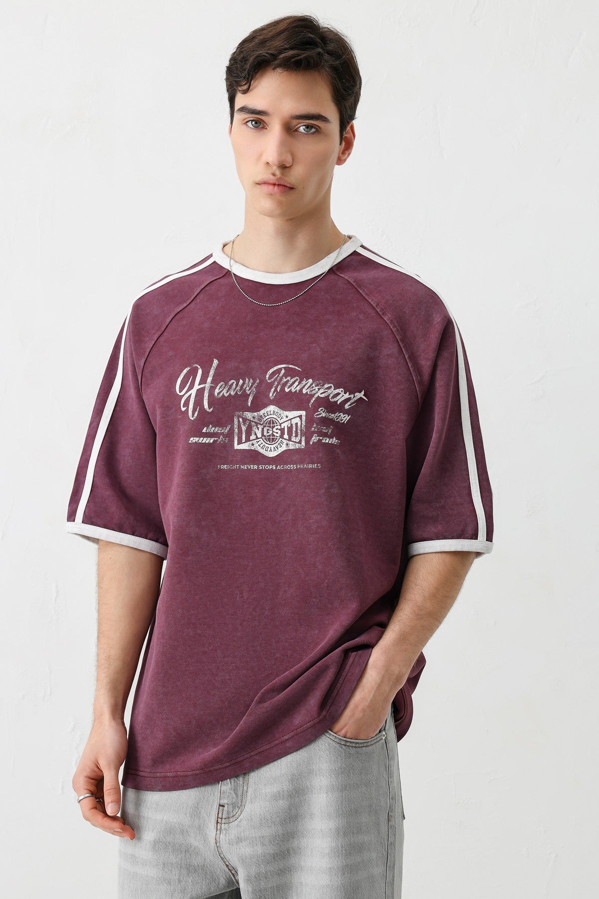T-SHIRT WASHED REGLAN KOL