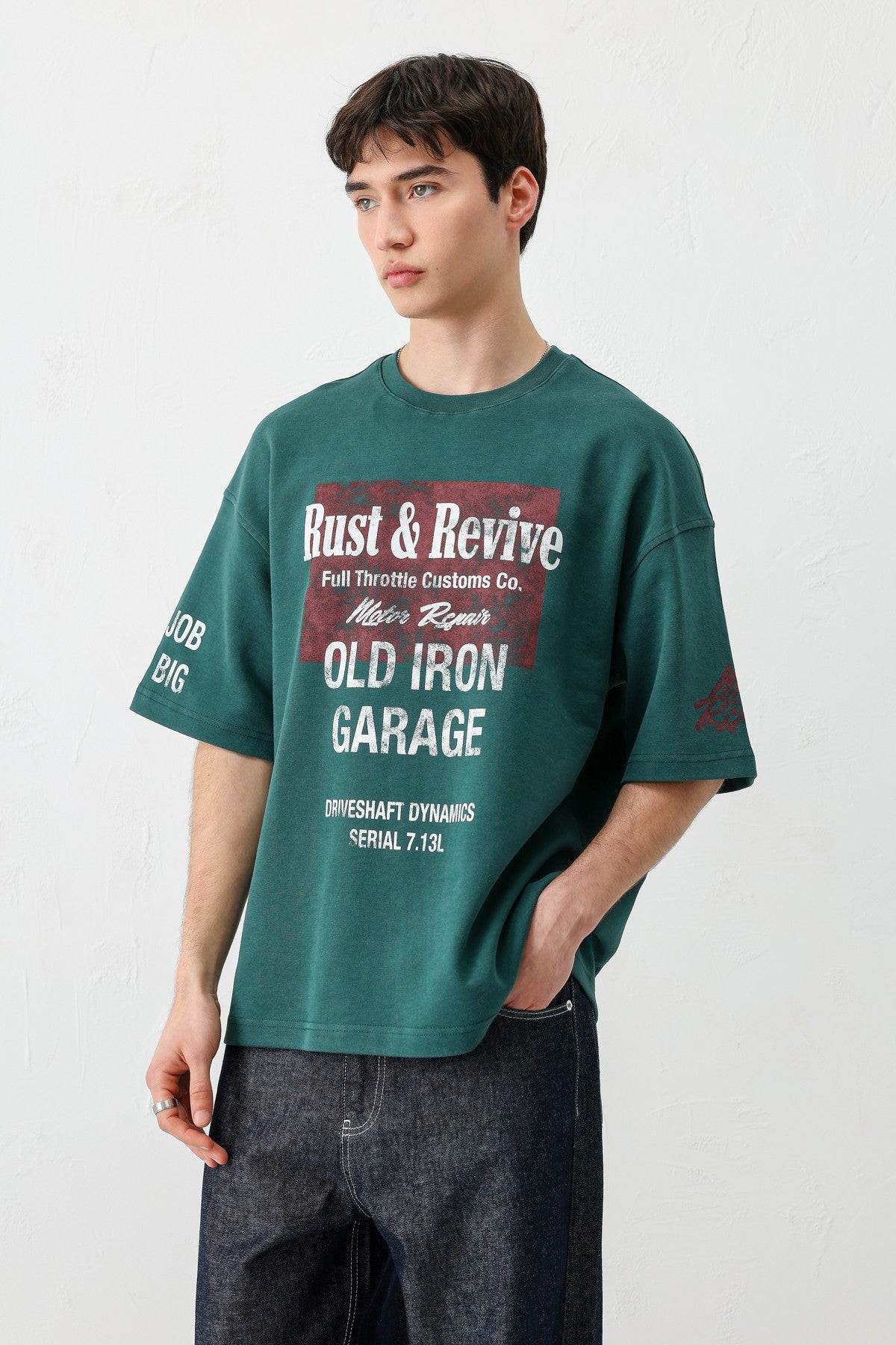 Oversize Baskılı Tişört Neft