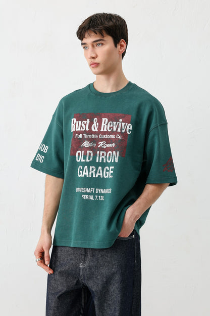 Oversize Baskılı Tişört Neft