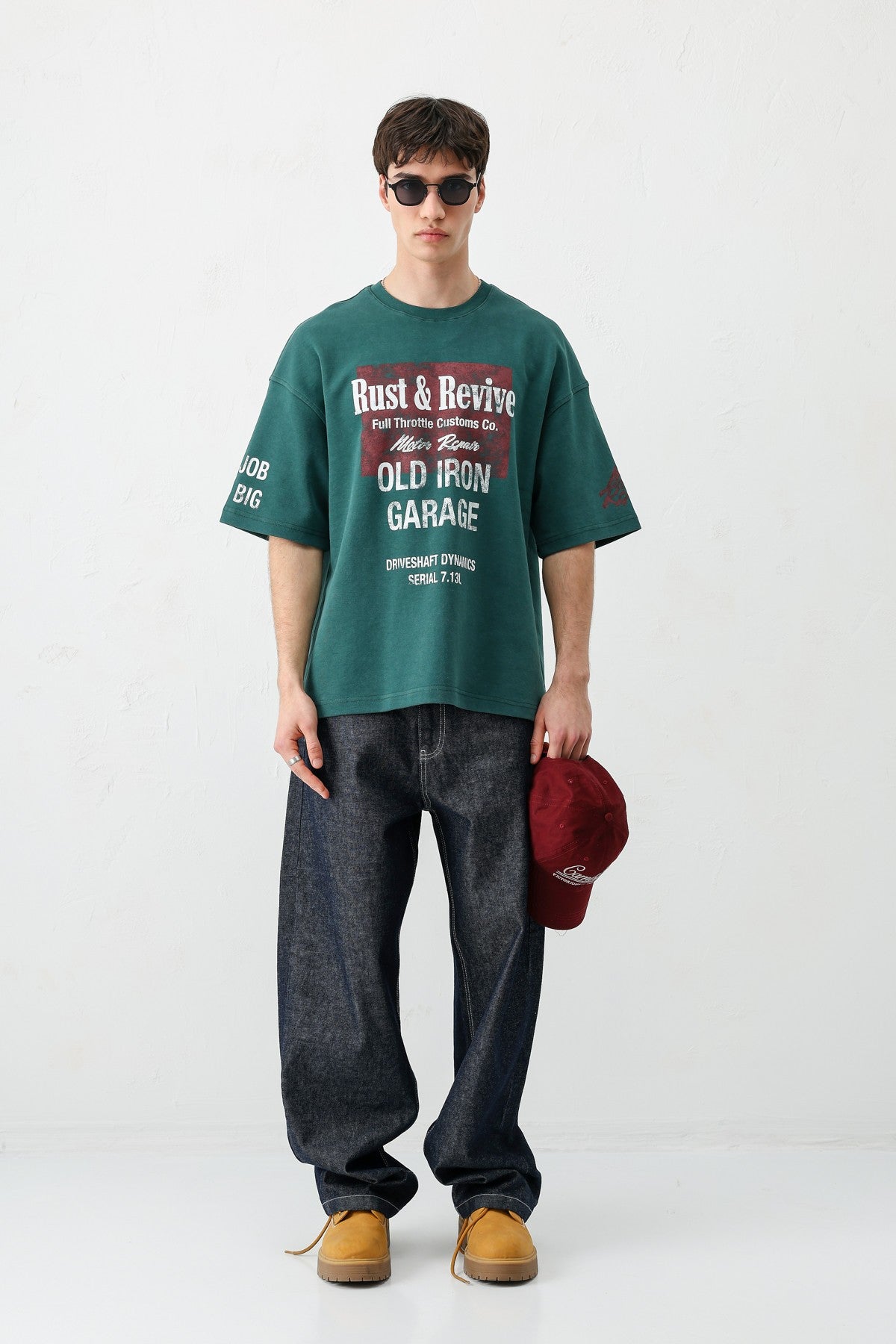 Oversize Baskılı Tişört Neft