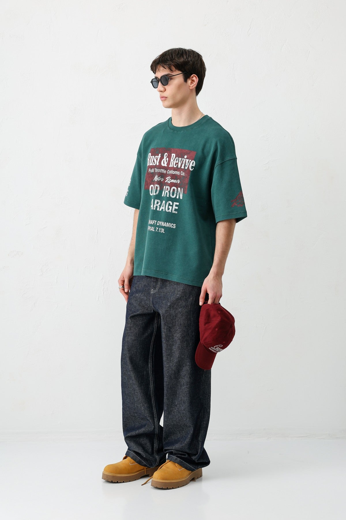Oversize Baskılı Tişört Neft