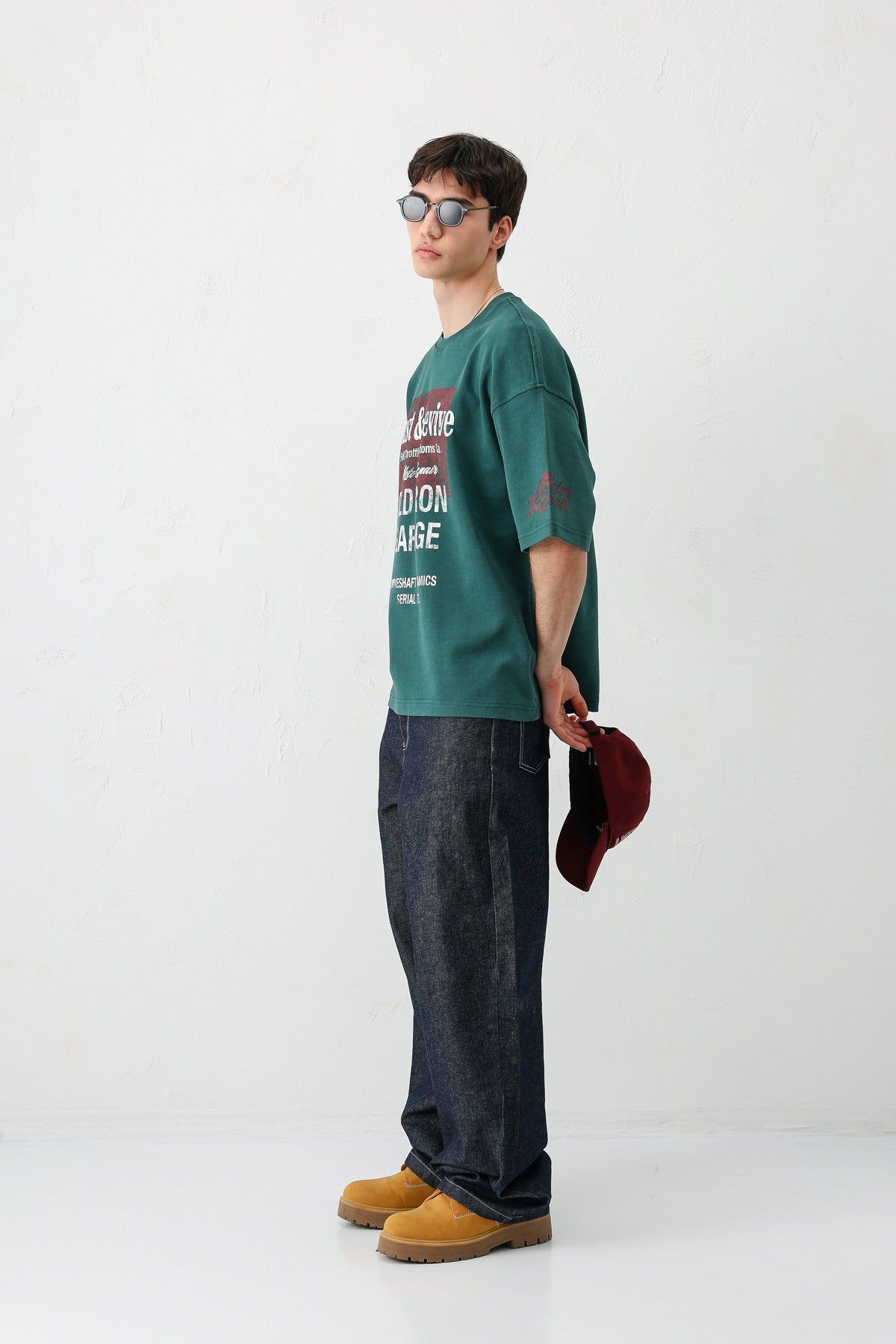 Oversize Baskılı Tişört Neft