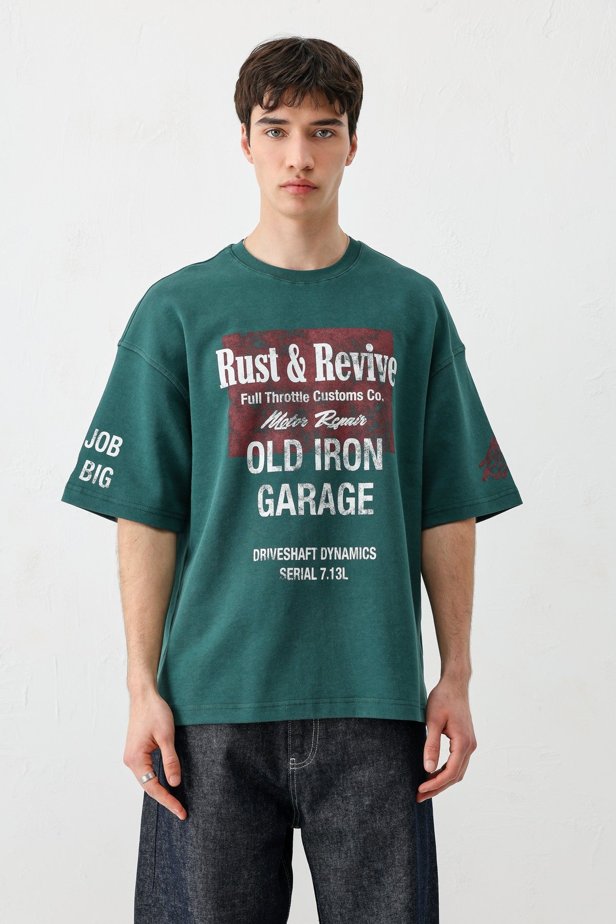 Oversize Baskılı Tişört Neft