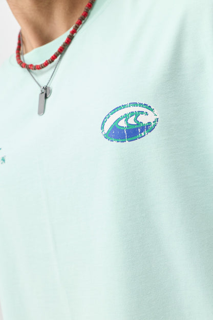 Oversize Baskılı Kolsuz Tişört