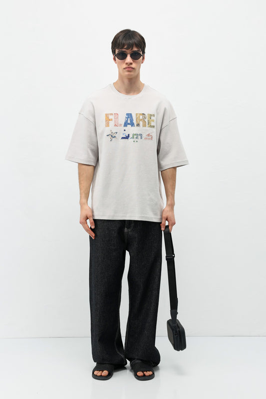 Baskılı Oversize Tişört