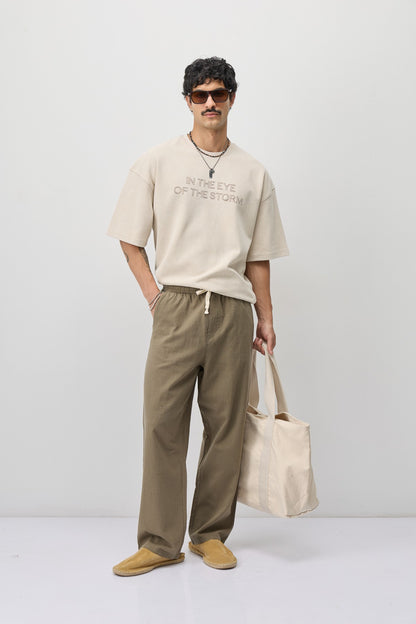 Oversize Ön Yazı Baskılı Tişört