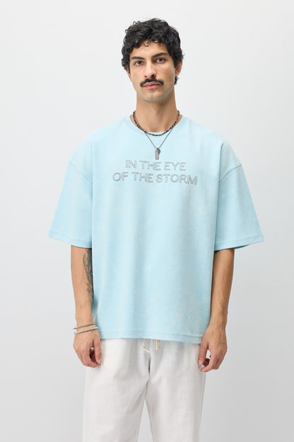 Oversize Ön Yazı Baskılı Tişört