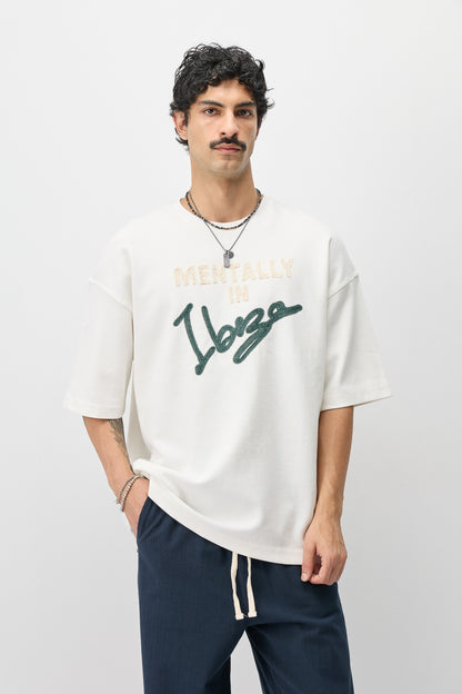 Oversize İbiza Baskılı Tİşört