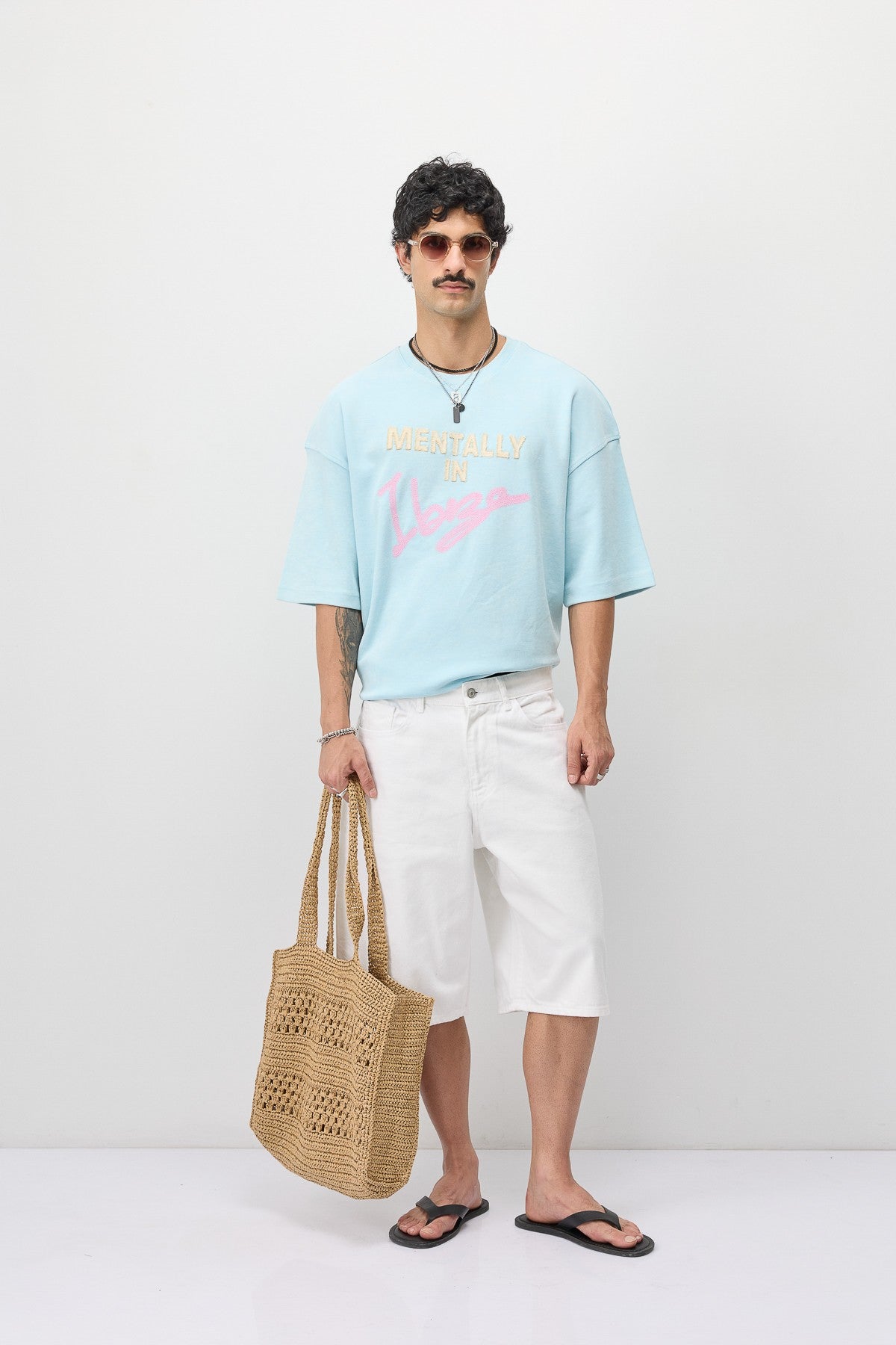 Oversize İbiza Baskılı Tİşört