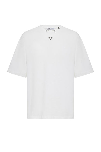 Oversize Metal Halka Detaylı Tişört