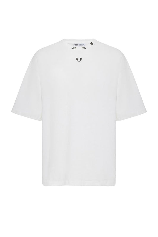 Oversize Metal Halka Detaylı Tişört