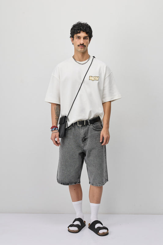 Oversize Etiket Baskılı Tİşört