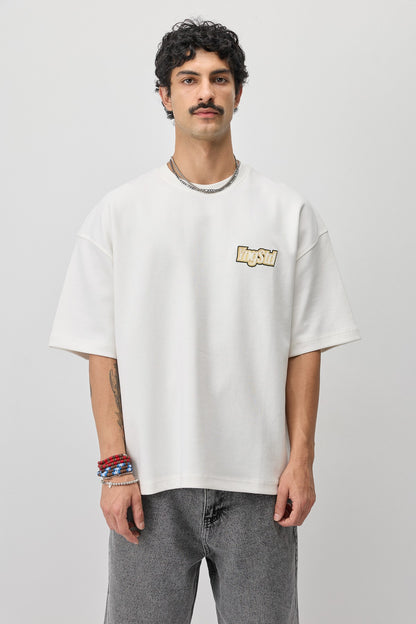 Oversize Etiket Baskılı Tİşört
