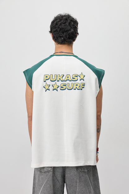 Oversize Arka Baskılı Kolsuz Tişört