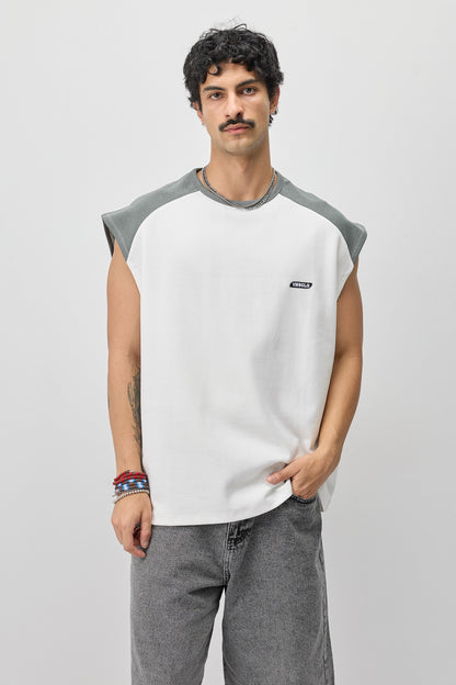 Oversize Arka Baskılı Kolsuz Tişört