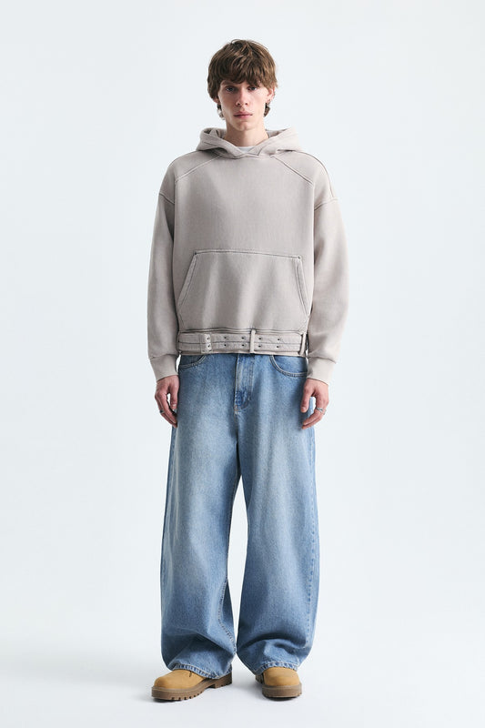 Boxy Fit Kemerli Sweatshirt