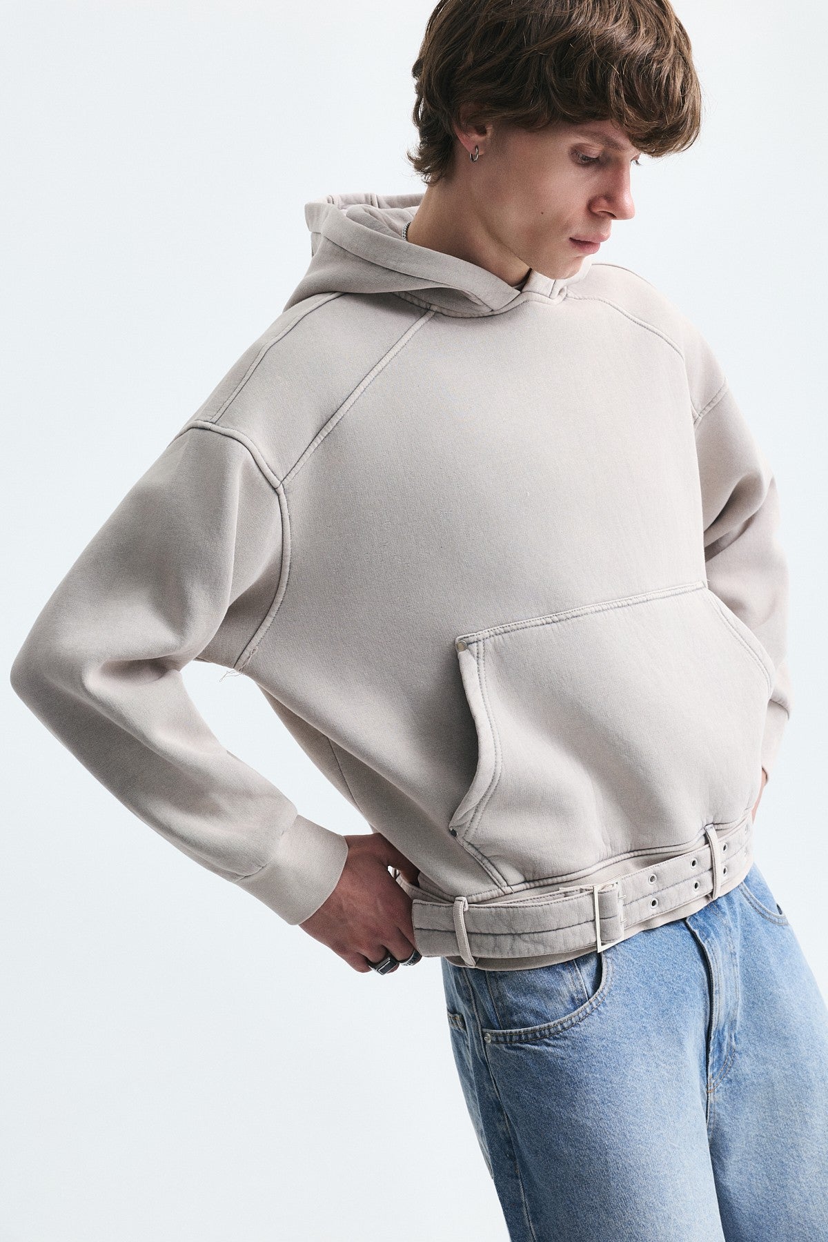 Boxy Fit Kemerli Sweatshirt