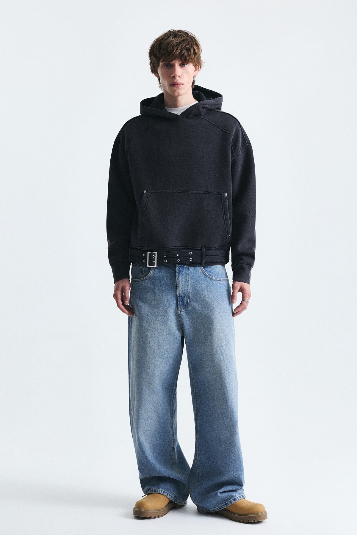 Boxy Fit Kemerli Sweatshirt