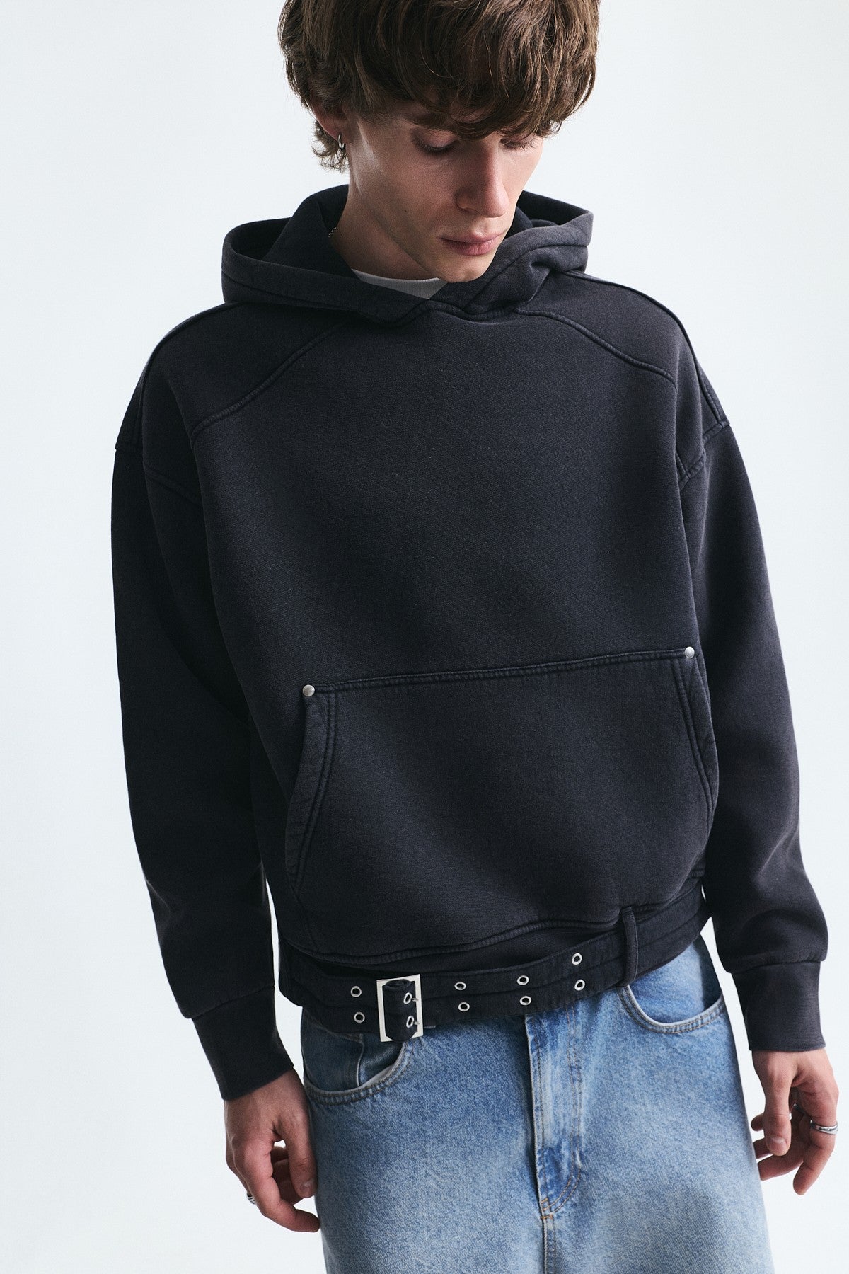 Boxy Fit Kemerli Sweatshirt