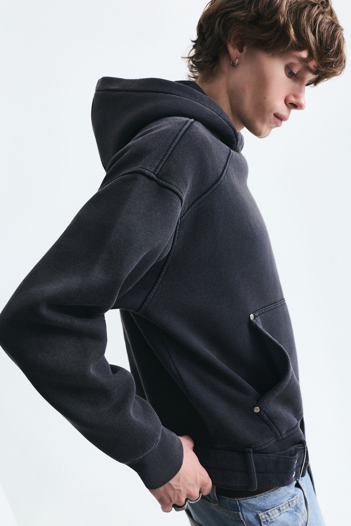 Boxy Fit Kemerli Sweatshirt