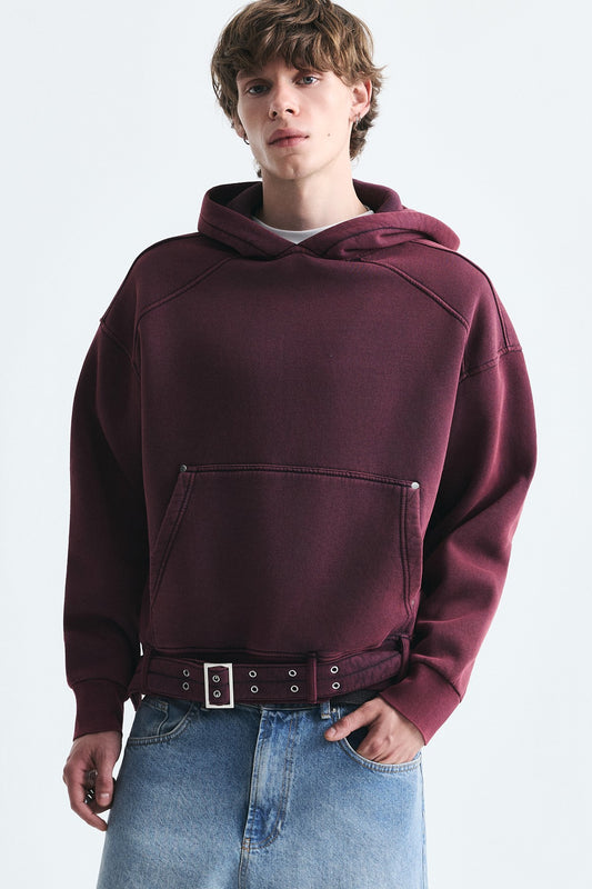 Boxy Fit Kemerli Sweatshirt