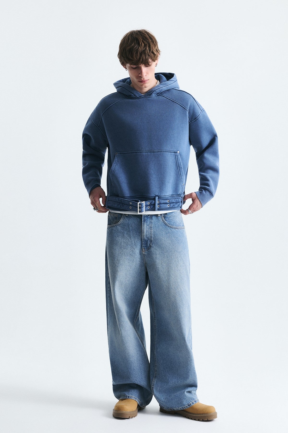 Boxy Fit Kemerli Sweatshirt