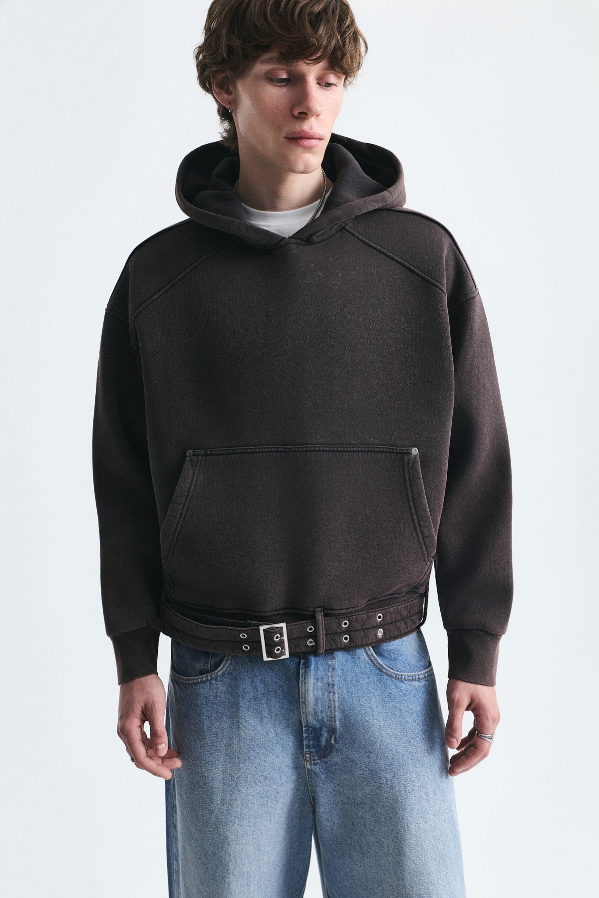 Boxy Fit Kemerli Sweatshirt
