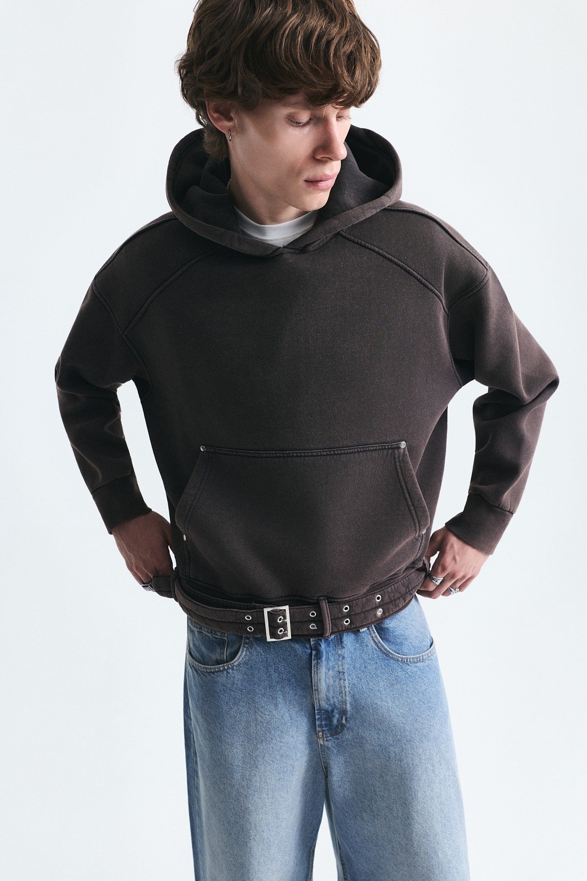 Boxy Fit Kemerli Sweatshirt