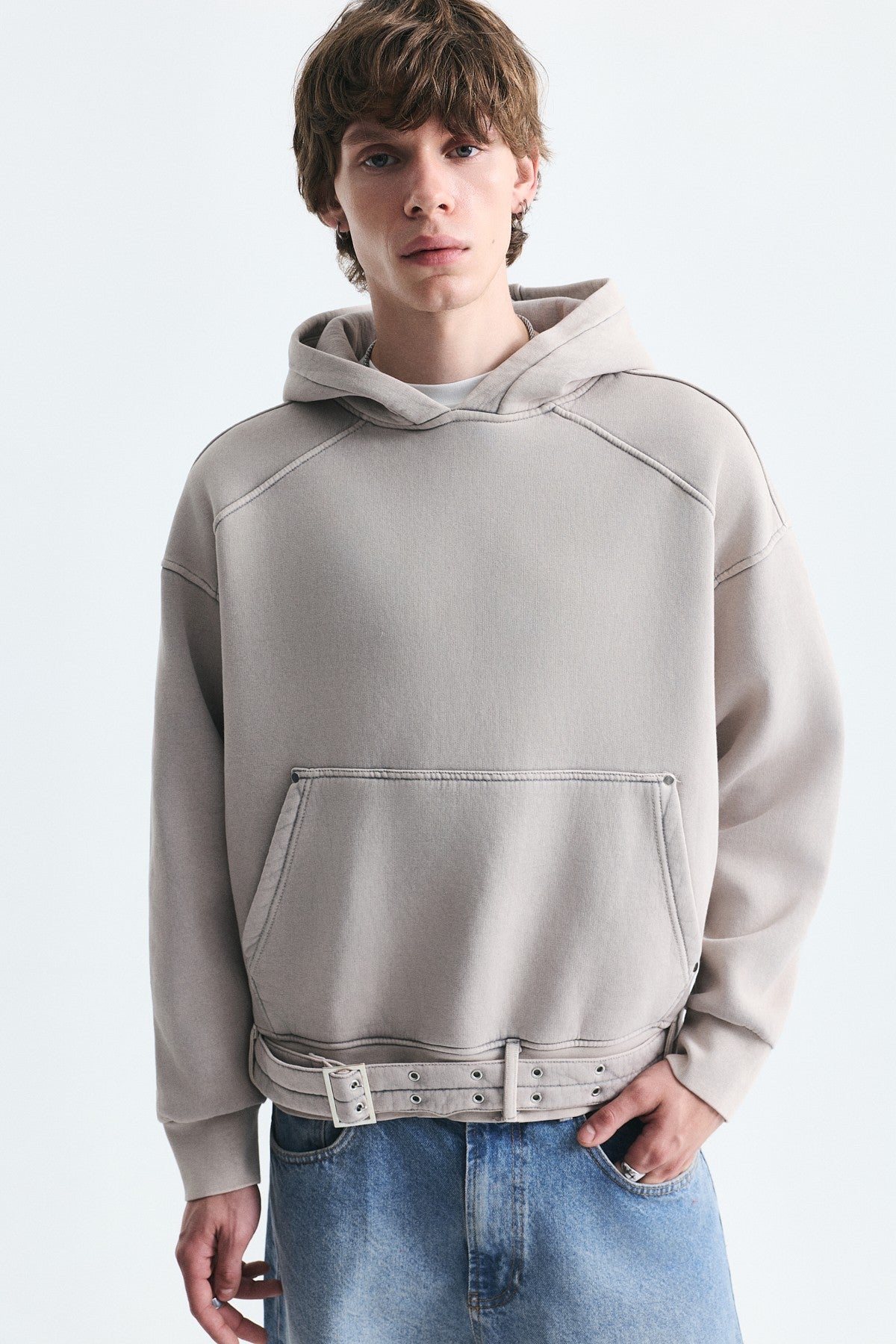 Boxy Fit Kemerli Sweatshirt