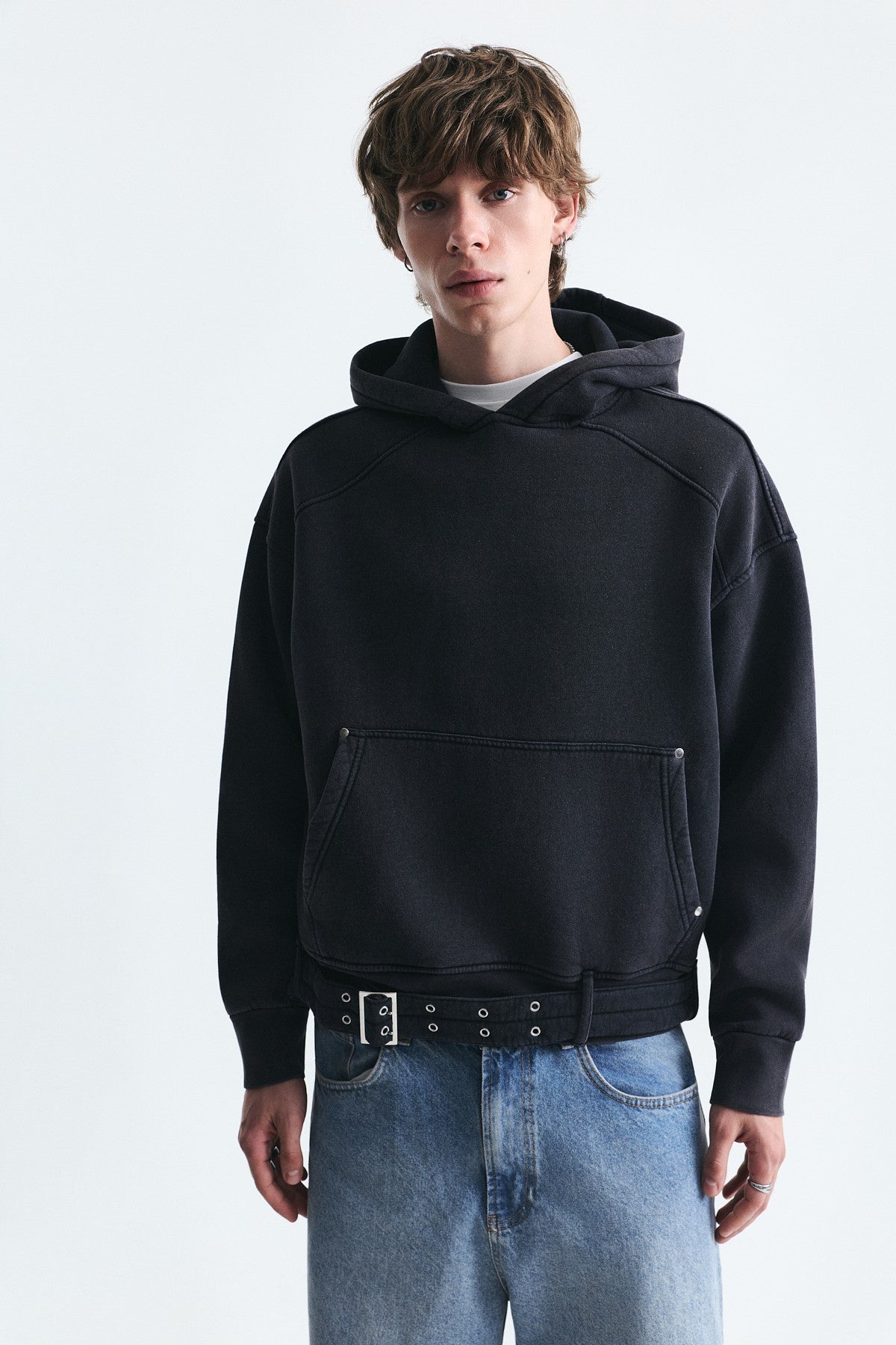 Boxy Fit Kemerli Sweatshirt