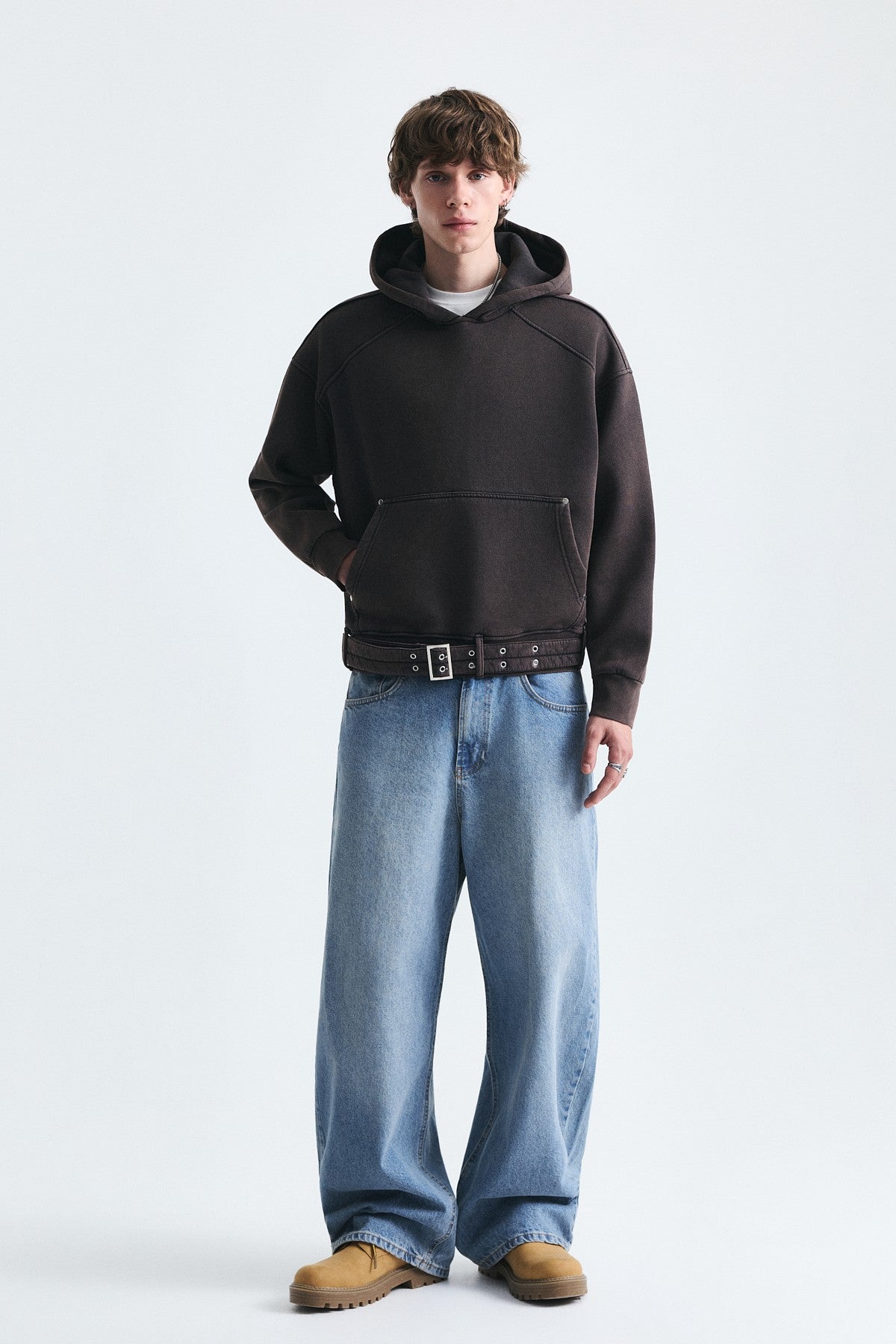 Boxy Fit Kemerli Sweatshirt