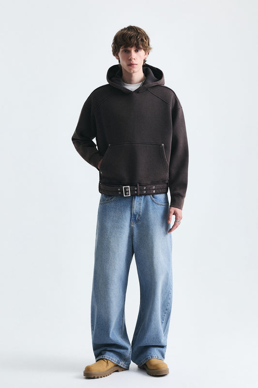 Boxy Fit Kemerli Sweatshirt