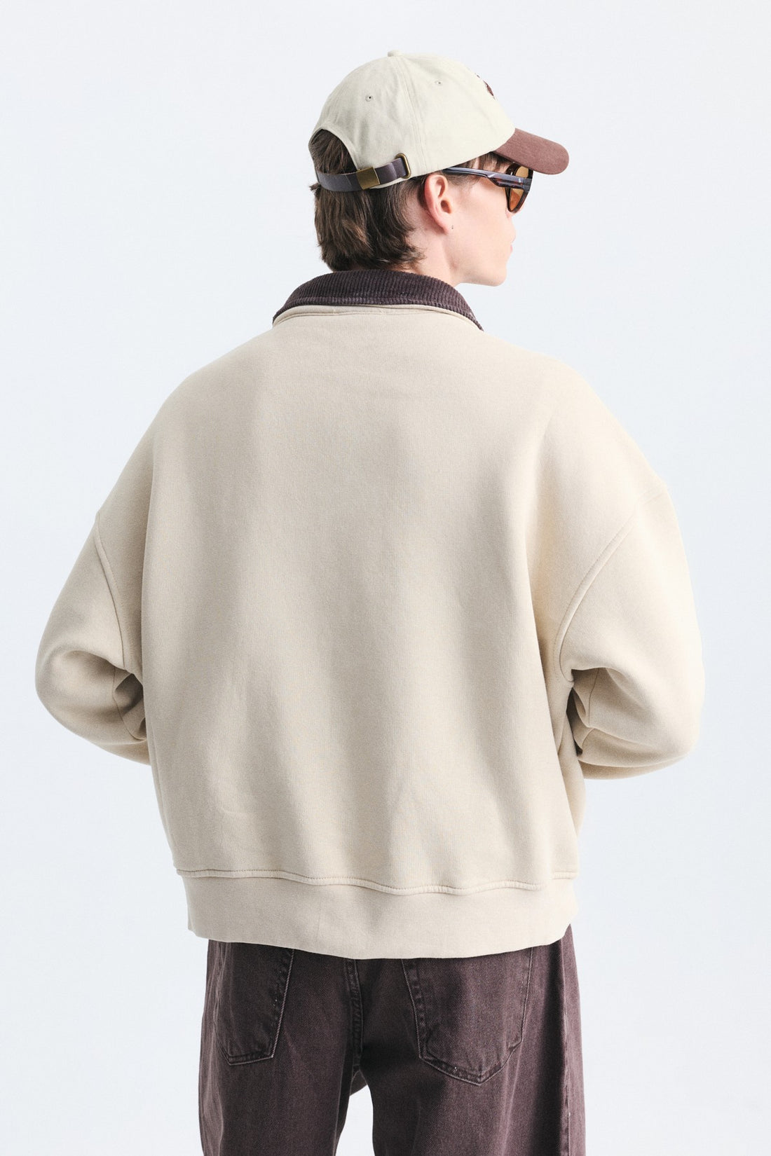 Metal Süslü Düğme Kapama Sweatshirt