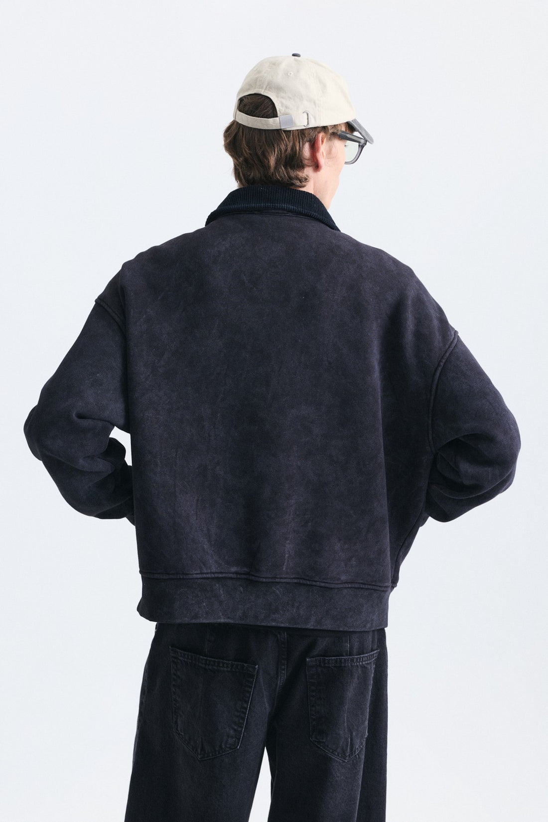 Metal Süslü Düğme Kapama Sweatshirt