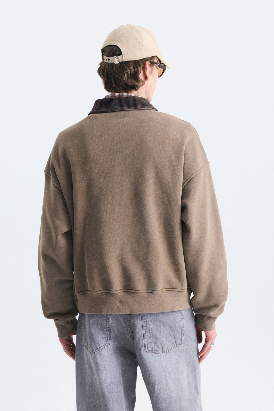 Metal Süslü Düğme Kapama Sweatshirt