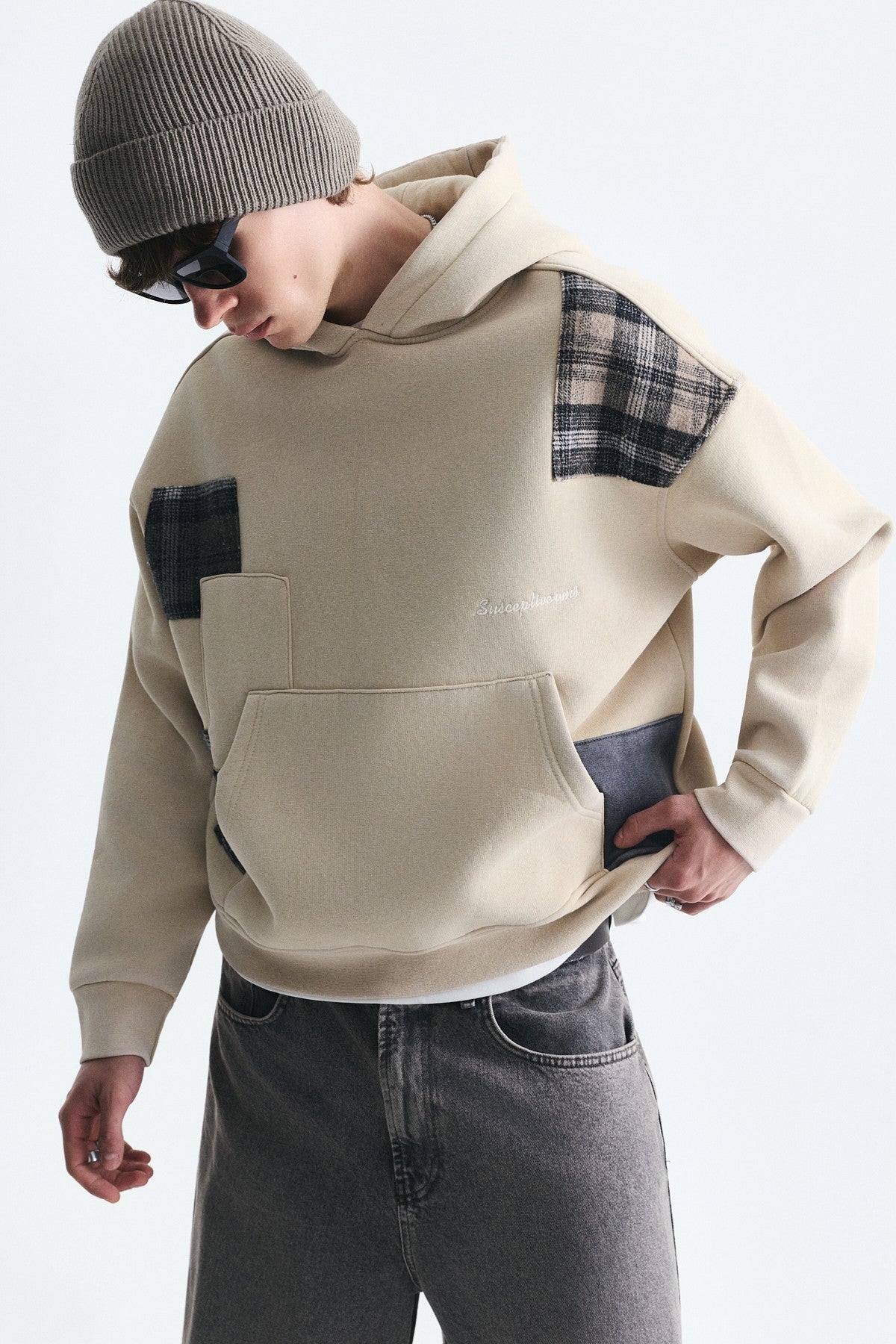 Boxy Fit Yama Detaylı Sweatshirt