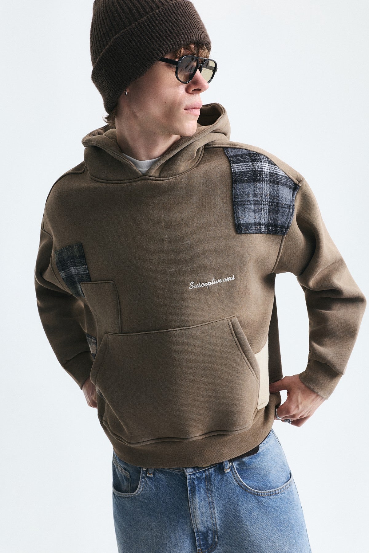 Boxy Fit Yama Detaylı Sweatshirt