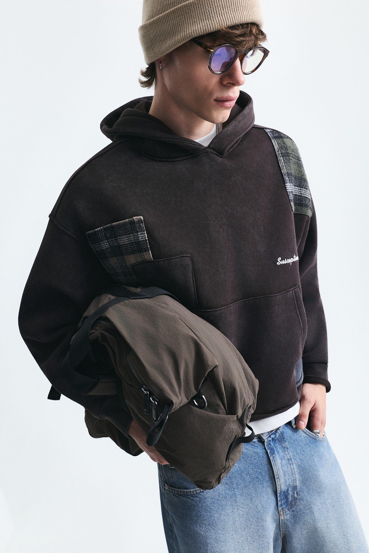 Boxy Fit Yama Detaylı Sweatshirt