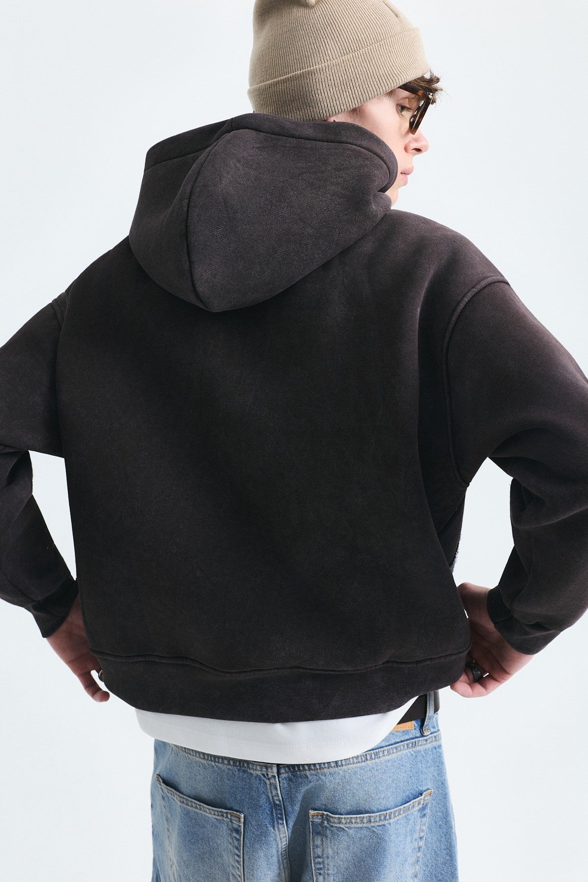 Boxy Fit Yama Detaylı Sweatshirt