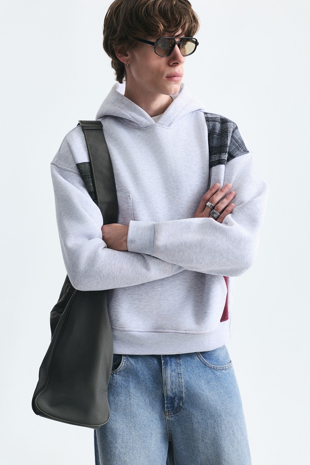 Boxy Fit Yama Detaylı Sweatshirt